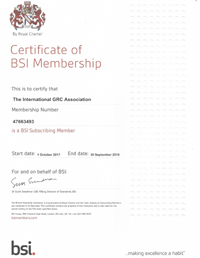 GRCA Member of the BSI GRCA Member of the BSI